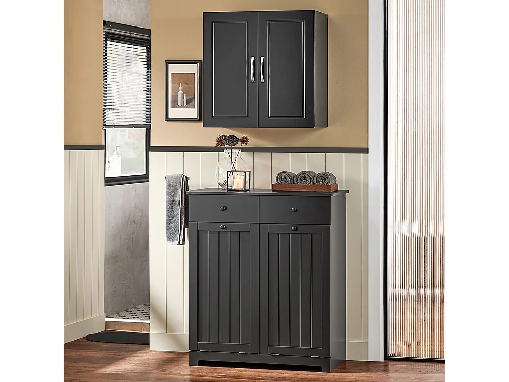 Cesto Para Ropa Sucia Con 2 Cestos BZR33-SCH SoBuy