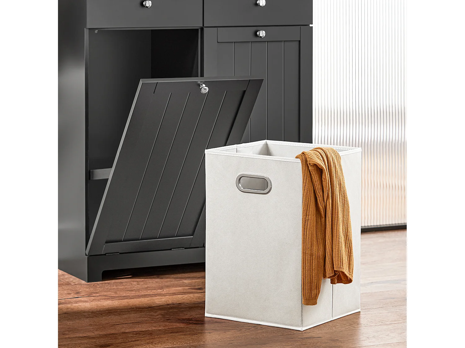 Cesto Para Ropa Sucia Con 2 Cestos BZR33-SCH SoBuy