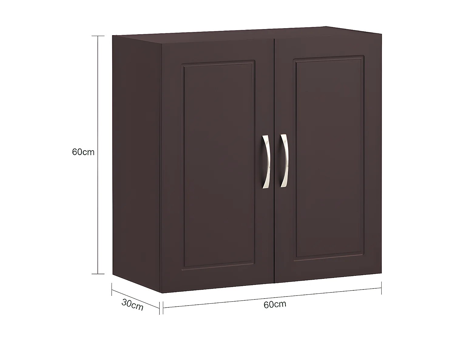 SoBuy FRG231-BR Meuble Haut Armoire de Toilettes Salle de Bain Suspendue Placard Commode Murale – 2 Portes - Marron