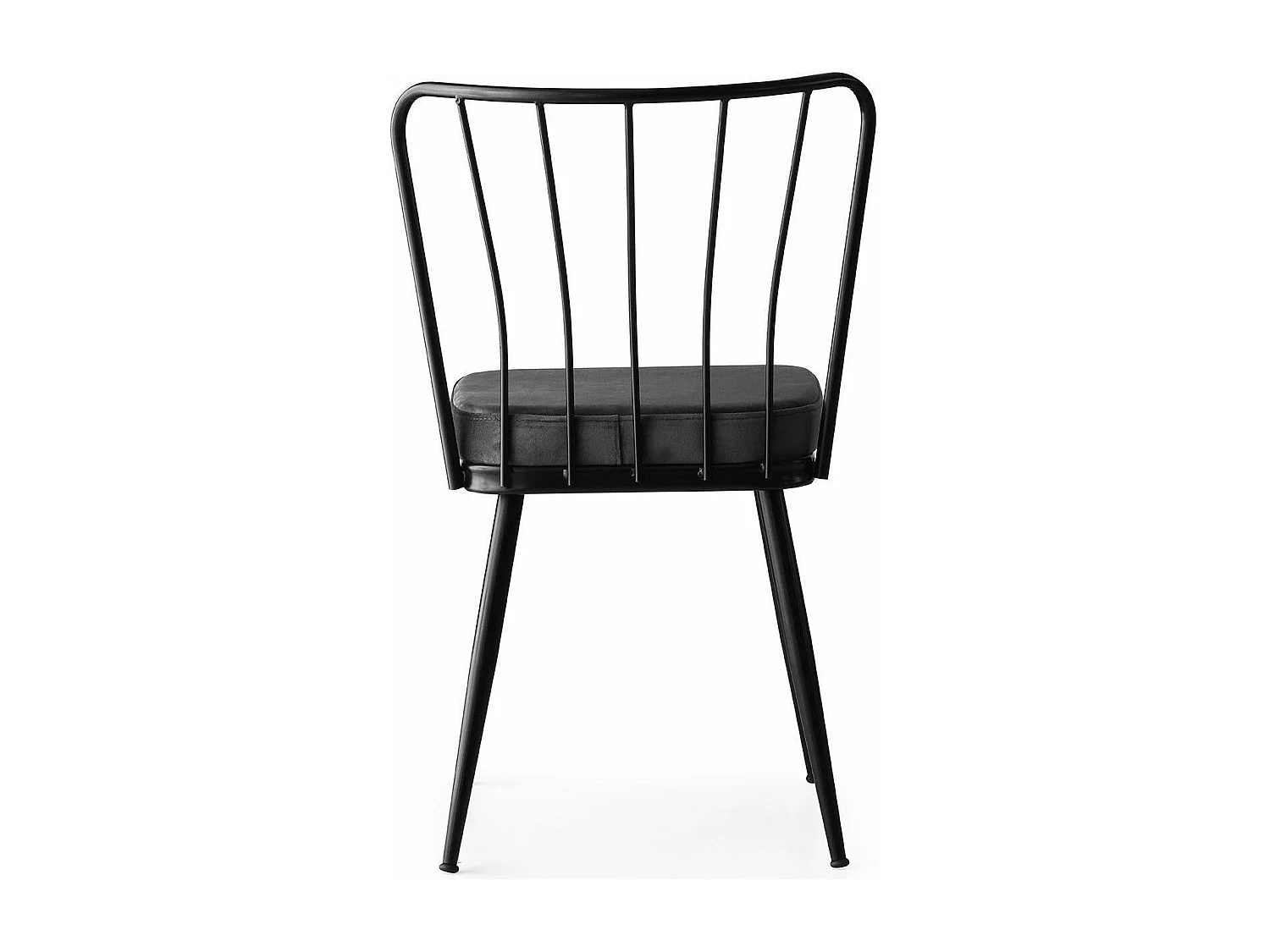 Set di sedie Kailua 1650, Nero|Grigio, 82x43x42cm, Arazzo, Metallico, Metallo