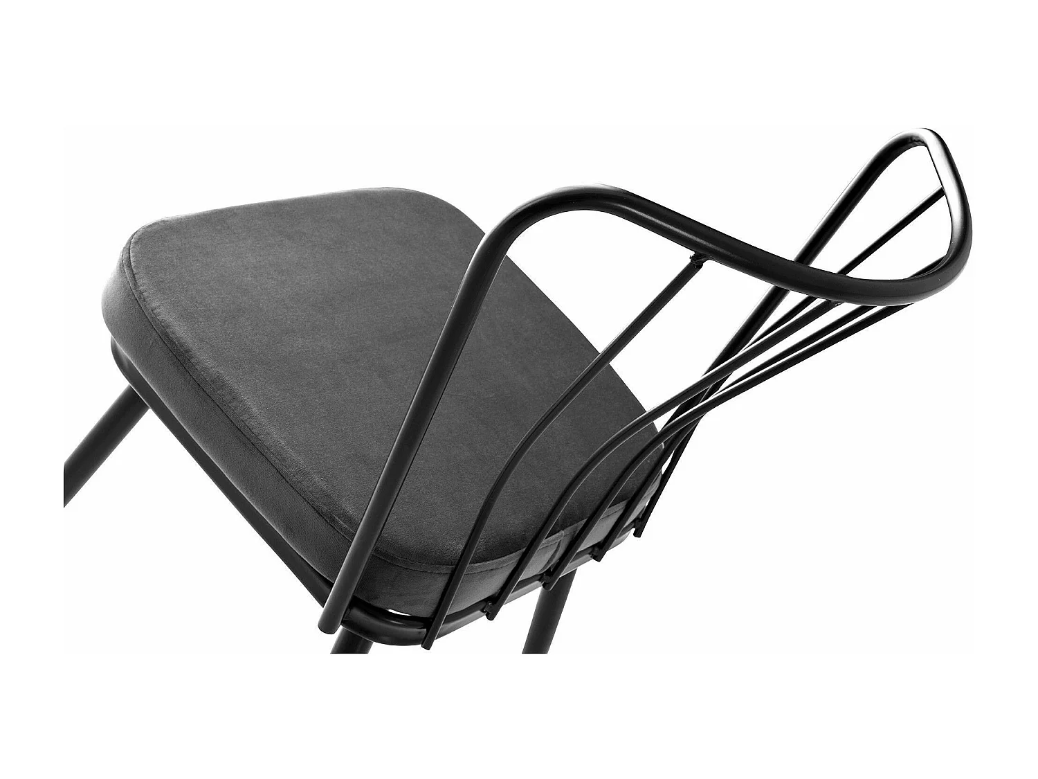 Set di sedie Kailua 1650, Nero|Grigio, 82x43x42cm, Arazzo, Metallico, Metallo