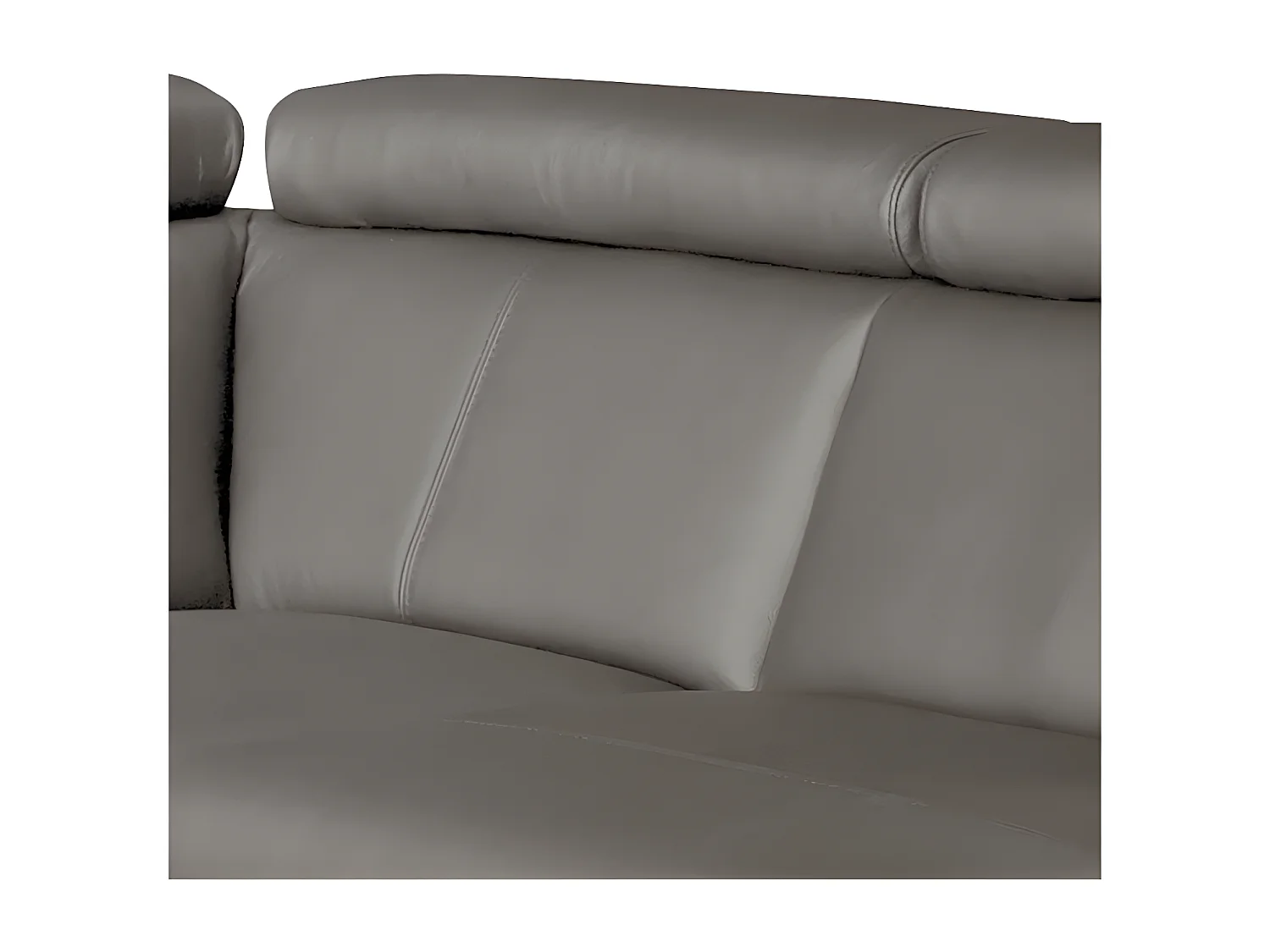 Canapé d'angle en cuir italien de luxe 5/6 places TONUS, taupe, angle droit