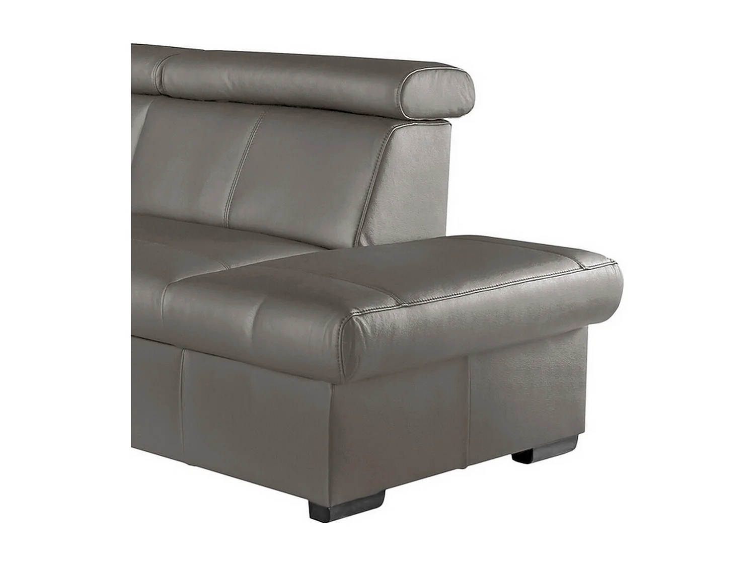 Canapé d'angle en cuir italien de luxe 5/6 places TONUS, taupe, angle droit