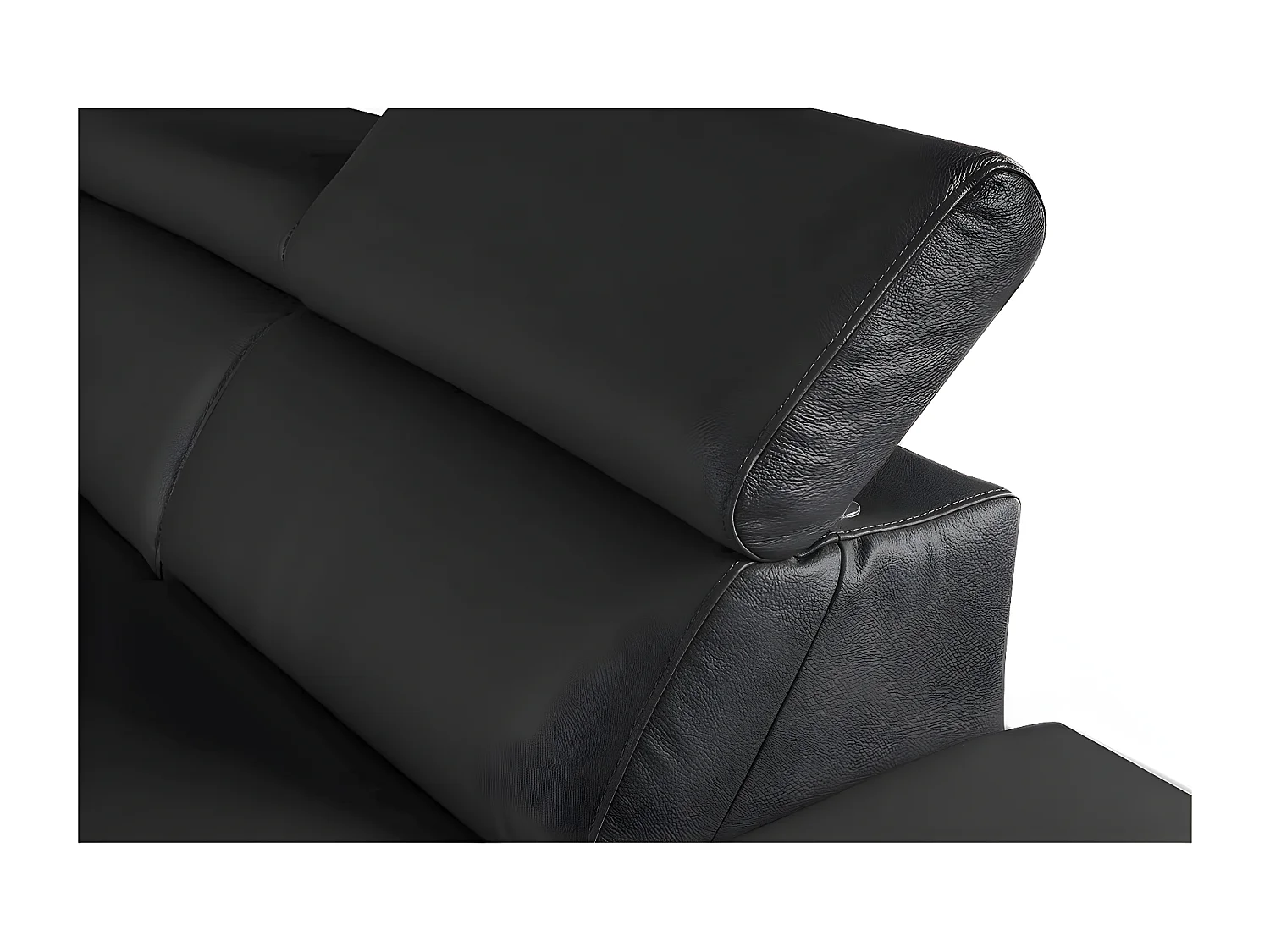 Canapé d'angle relax en 100% tout cuir épais de luxe italien avec relax électrique, 5/6 places KASTER, noir, angle droit