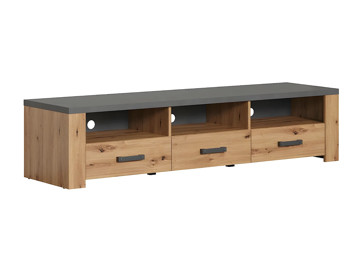 Meuble TV avec 3 Tiroirs et 3 Niches L180 cm - Follow