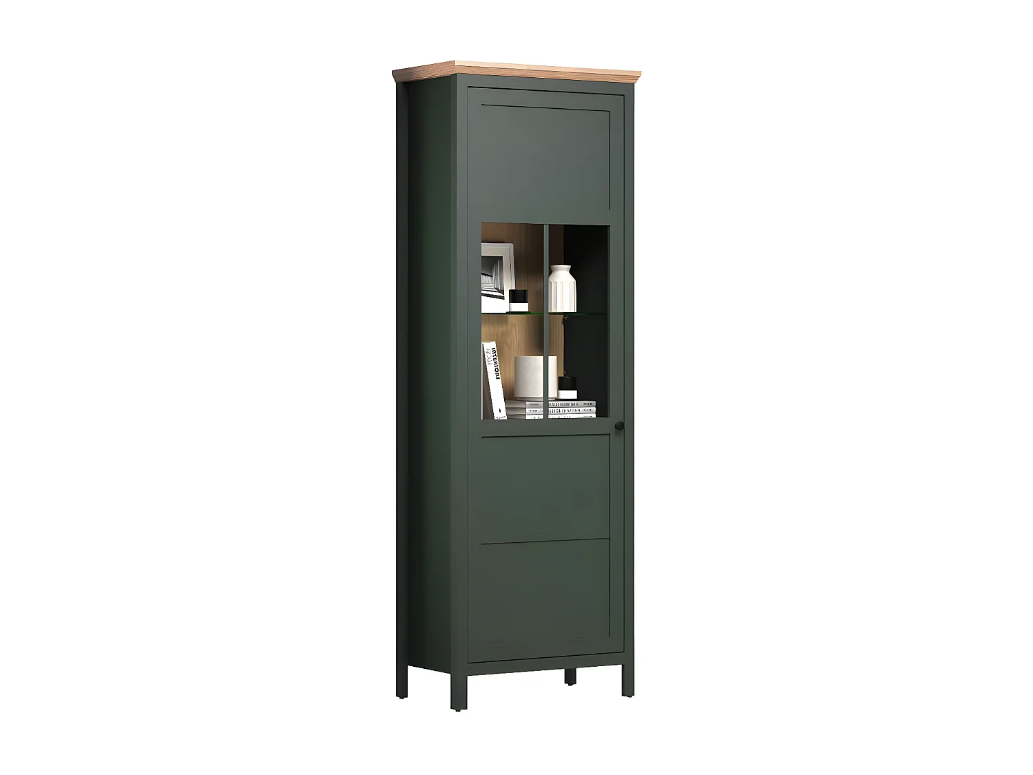 Vaisselier avec éclairage LED inclus et 1 porte H198 cm - Stanton