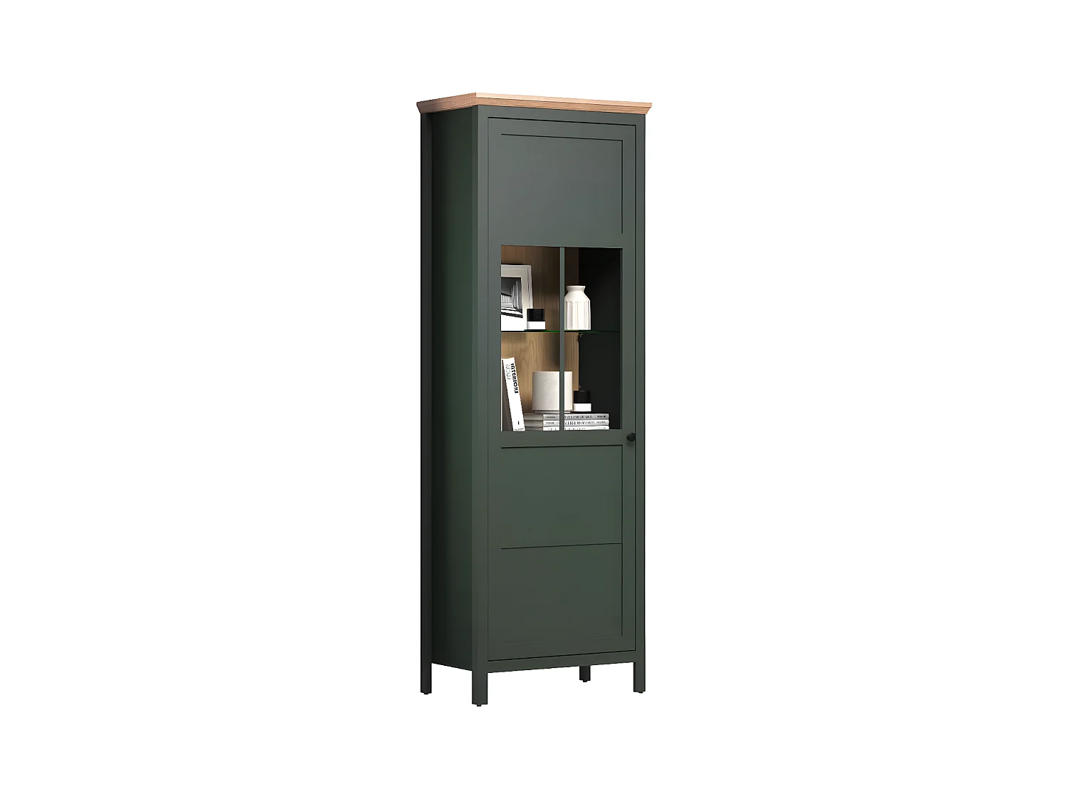 Vaisselier avec éclairage LED inclus et 1 porte H198 cm - Stanton