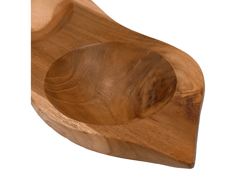 Plateau de dégustation 4 coupelles à apéro en bois de teck - VICTORIA