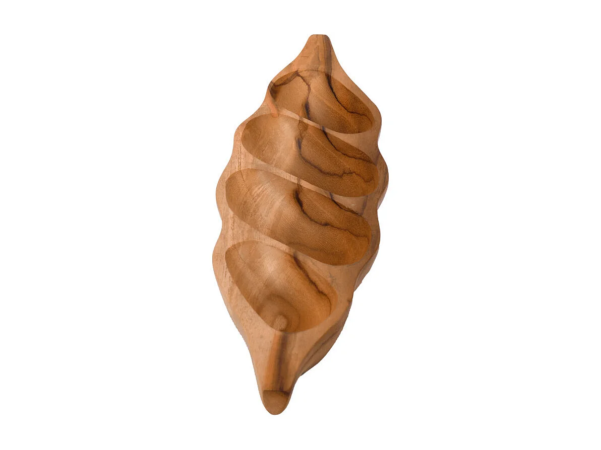 Plateau de dégustation 4 coupelles pour apéro en bois de teck – TOMAS