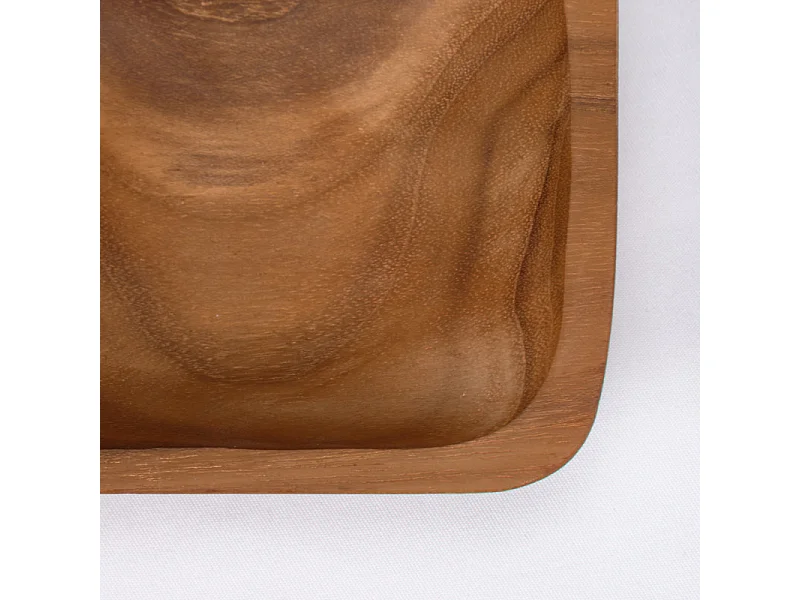 Lot de 2 plateaux à 3 coupelles pour apéro en bois de teck - DAMIANO