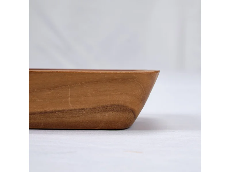 Lot de 2 plateaux à 3 coupelles pour apéro en bois de teck - DAMIANO