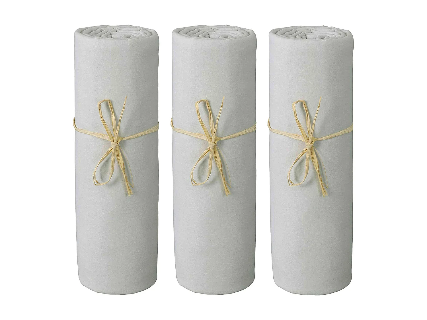 Lot de 3 draps housses bébé jersey bio gris perle 60x120