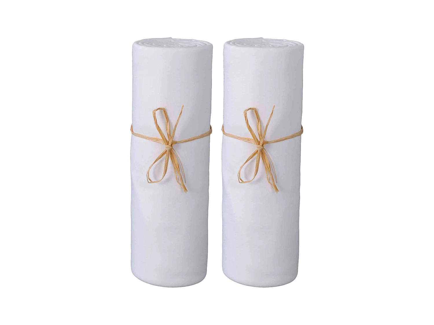 Lot de 2 draps housses bébé jersey bio blanc 60x120