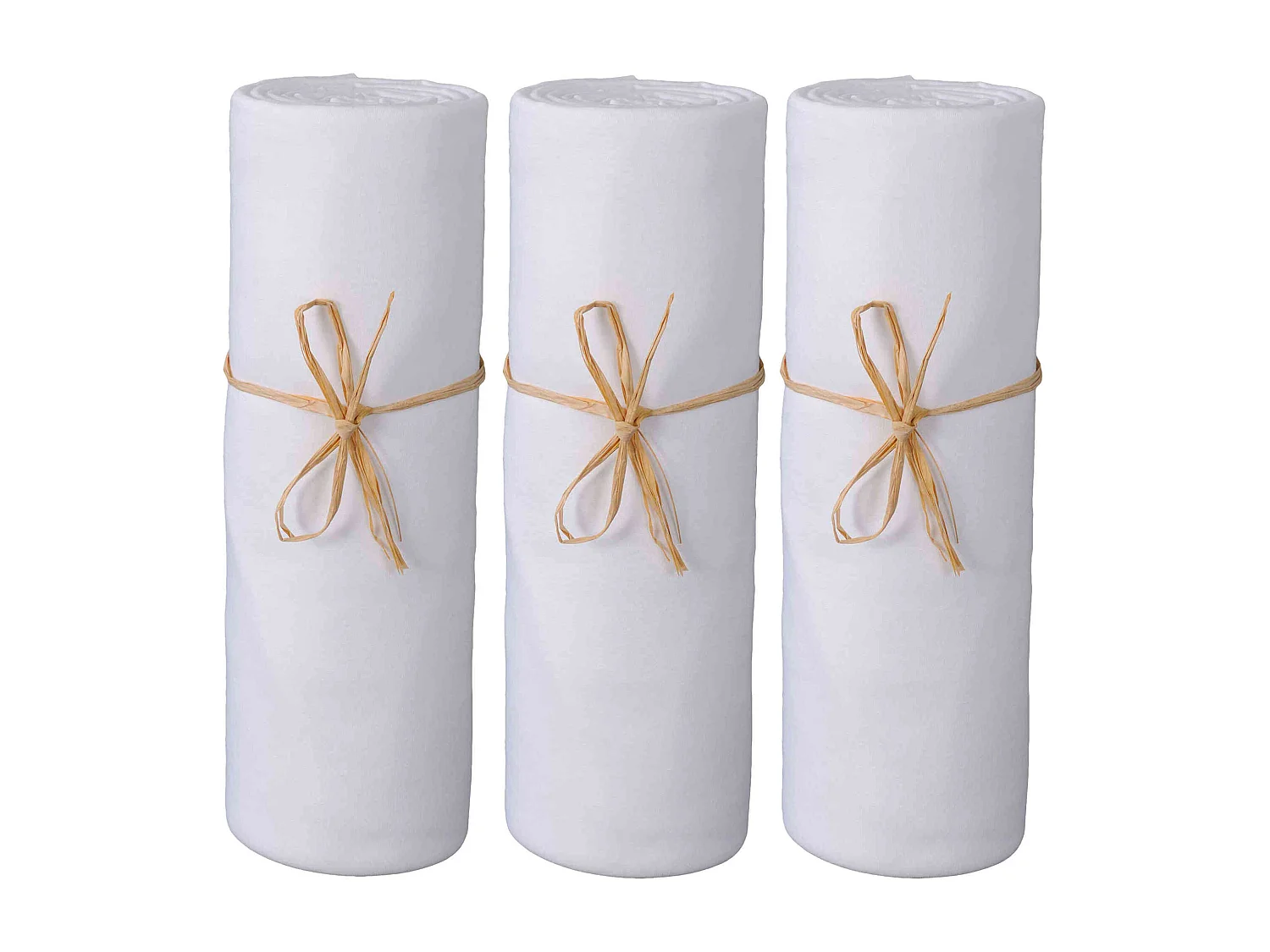 Lot de 3 draps housses bébé jersey bio blanc 60x120