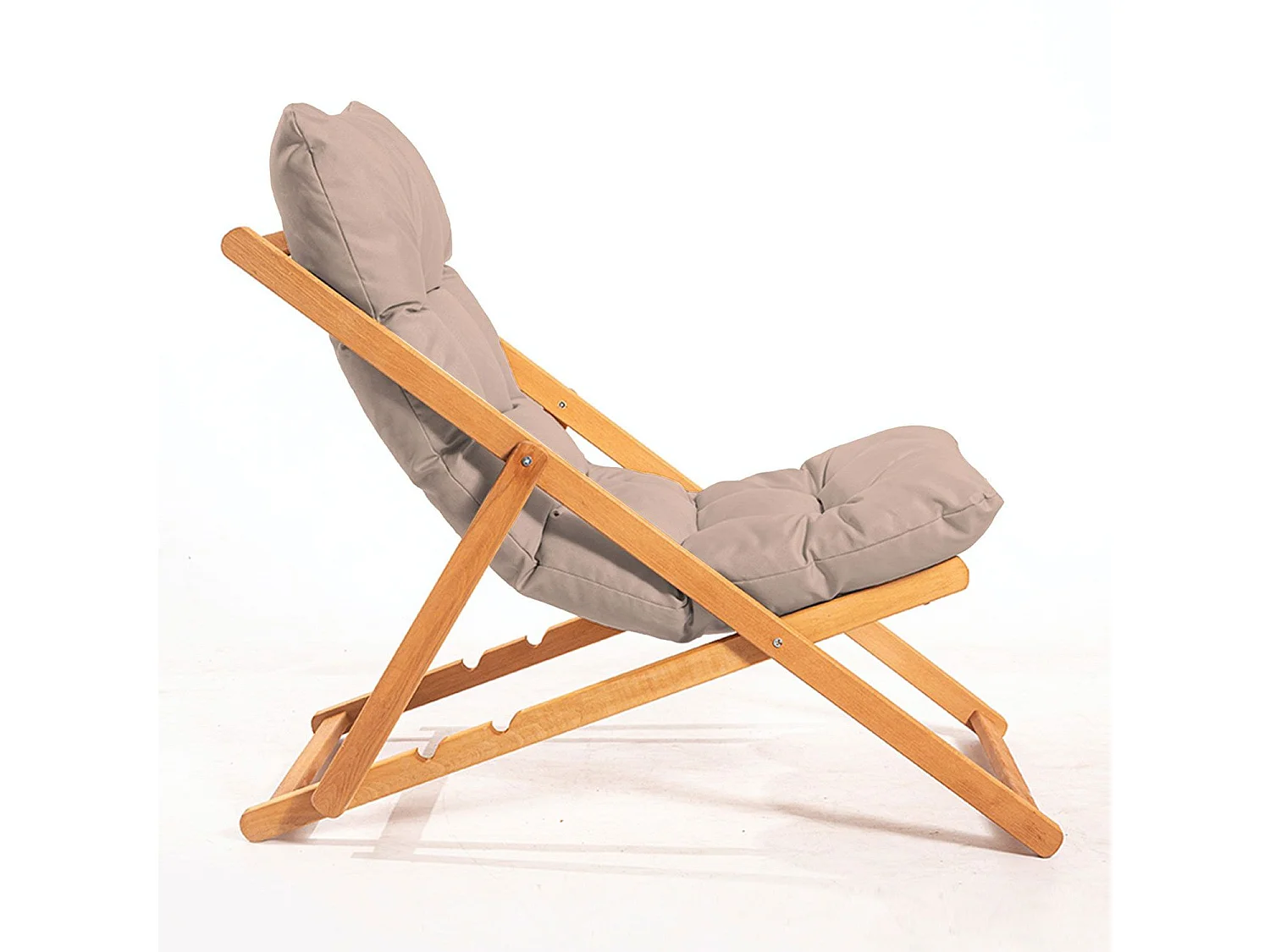 Ensemble 2 chaise de jardin et 1 table basse Purrault Bois massif clair et Tissu Marron clair