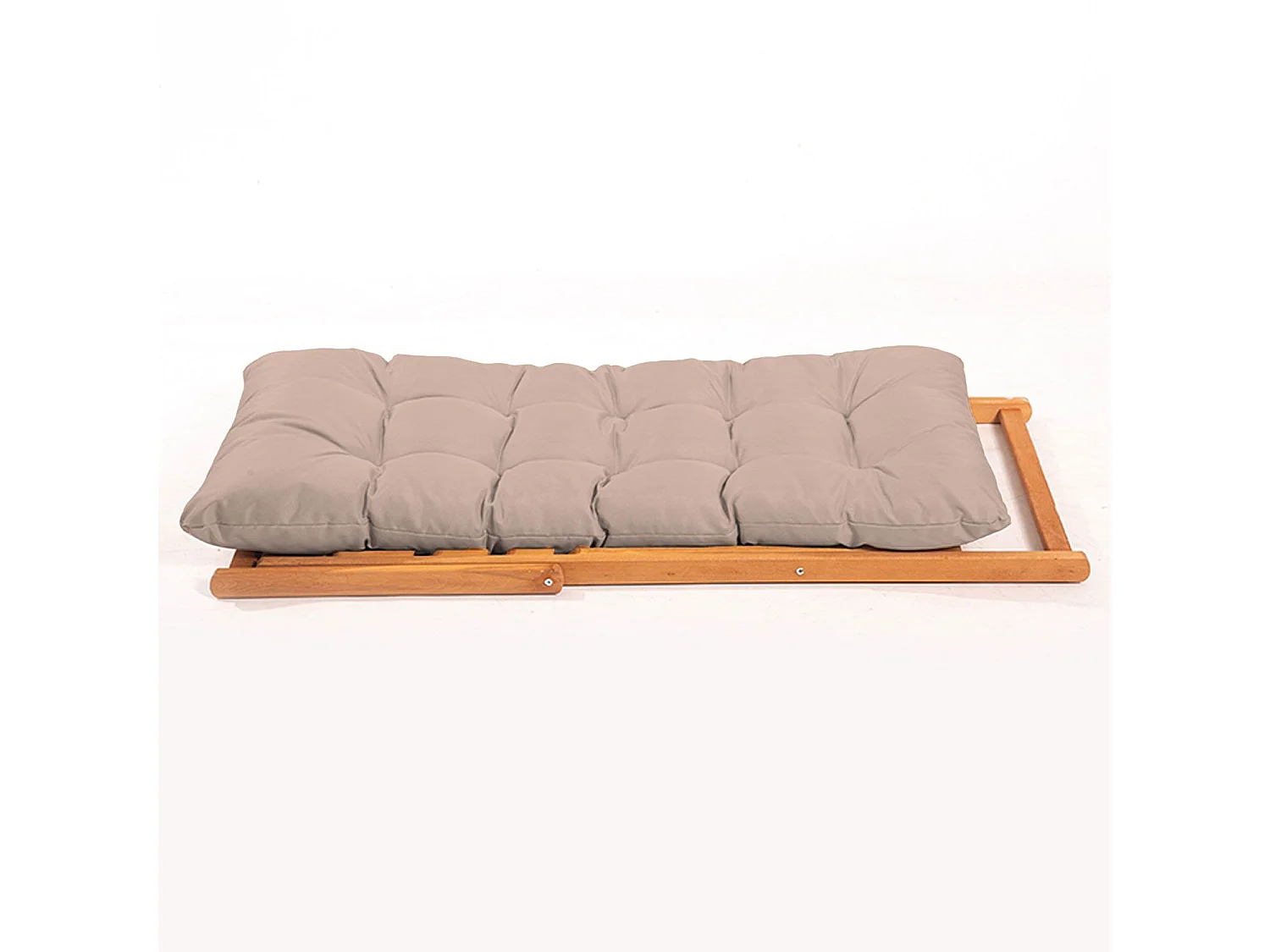 Ensemble 2 chaise de jardin et 1 table basse Purrault Bois massif clair et Tissu Marron clair