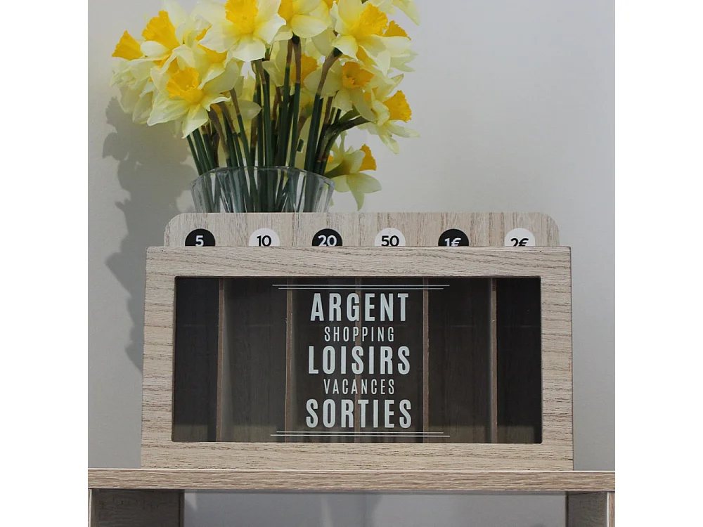 Tirelire compartimentée Shopping 30x20 cm (Lot de 2)