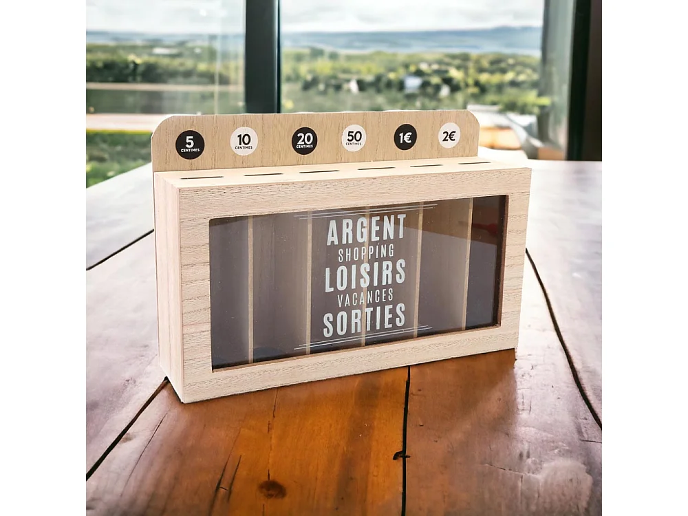 Tirelire compartimentée Shopping 30x20 cm (Lot de 2)