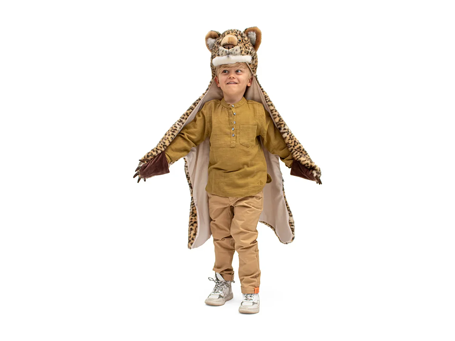 Déguisement en peluche en acrylique 118x118 cm Léopard marron