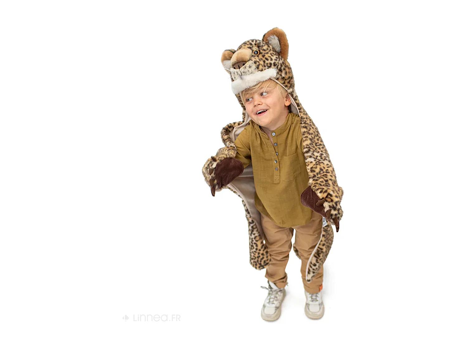 Déguisement en peluche en acrylique 118x118 cm Léopard marron