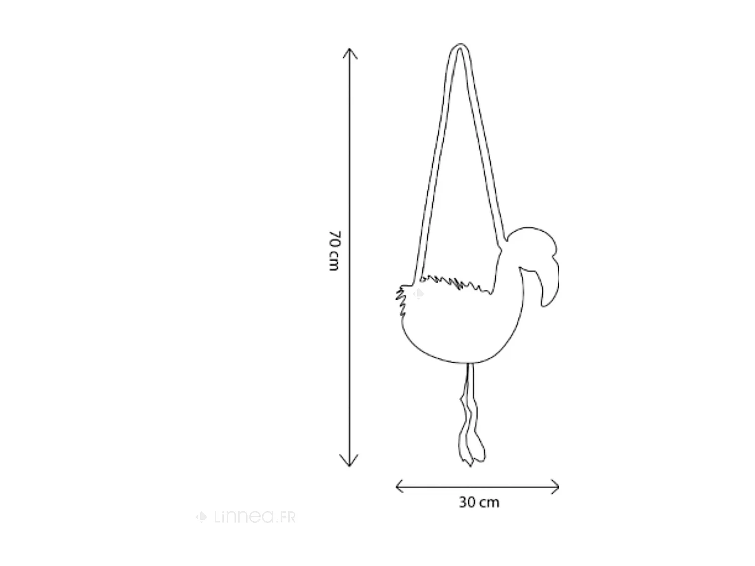 Sac à main en acrylique 30x70 cm collection SOFT ANIMALS flamant rose