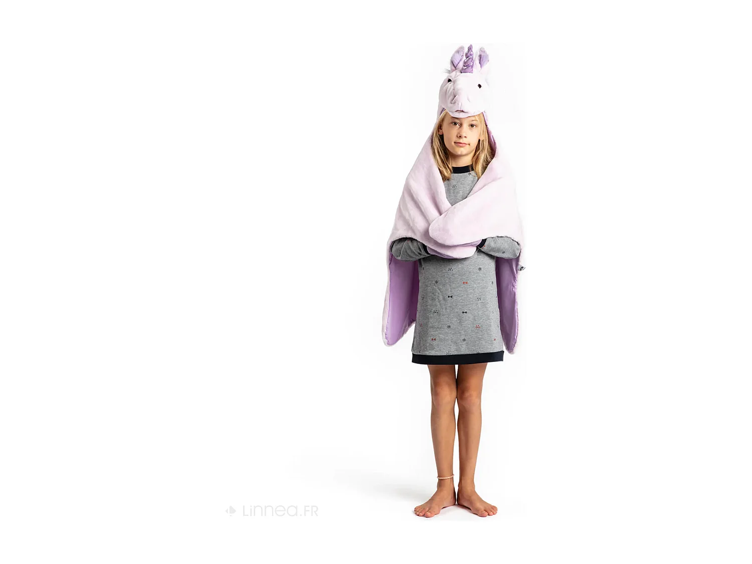 Déguisement en peluche en acrylique 90x116 cm Licorne Lilas collection Fantastique