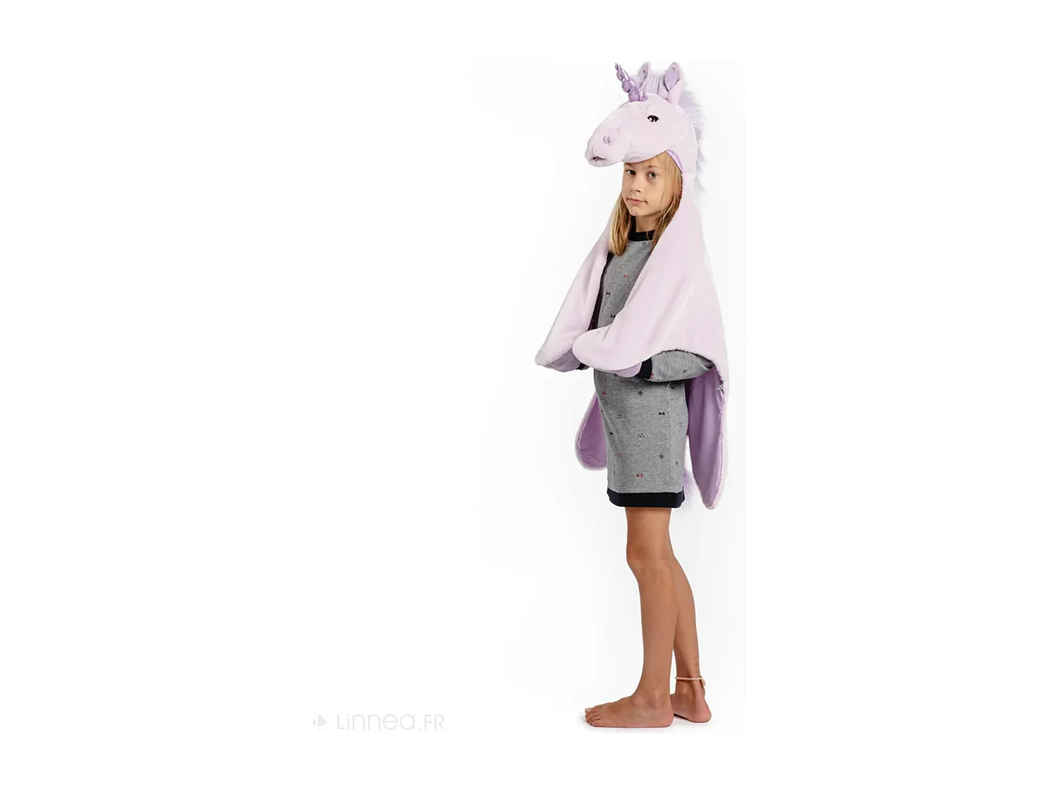 Déguisement en peluche en acrylique 90x116 cm Licorne Lilas collection Fantastique