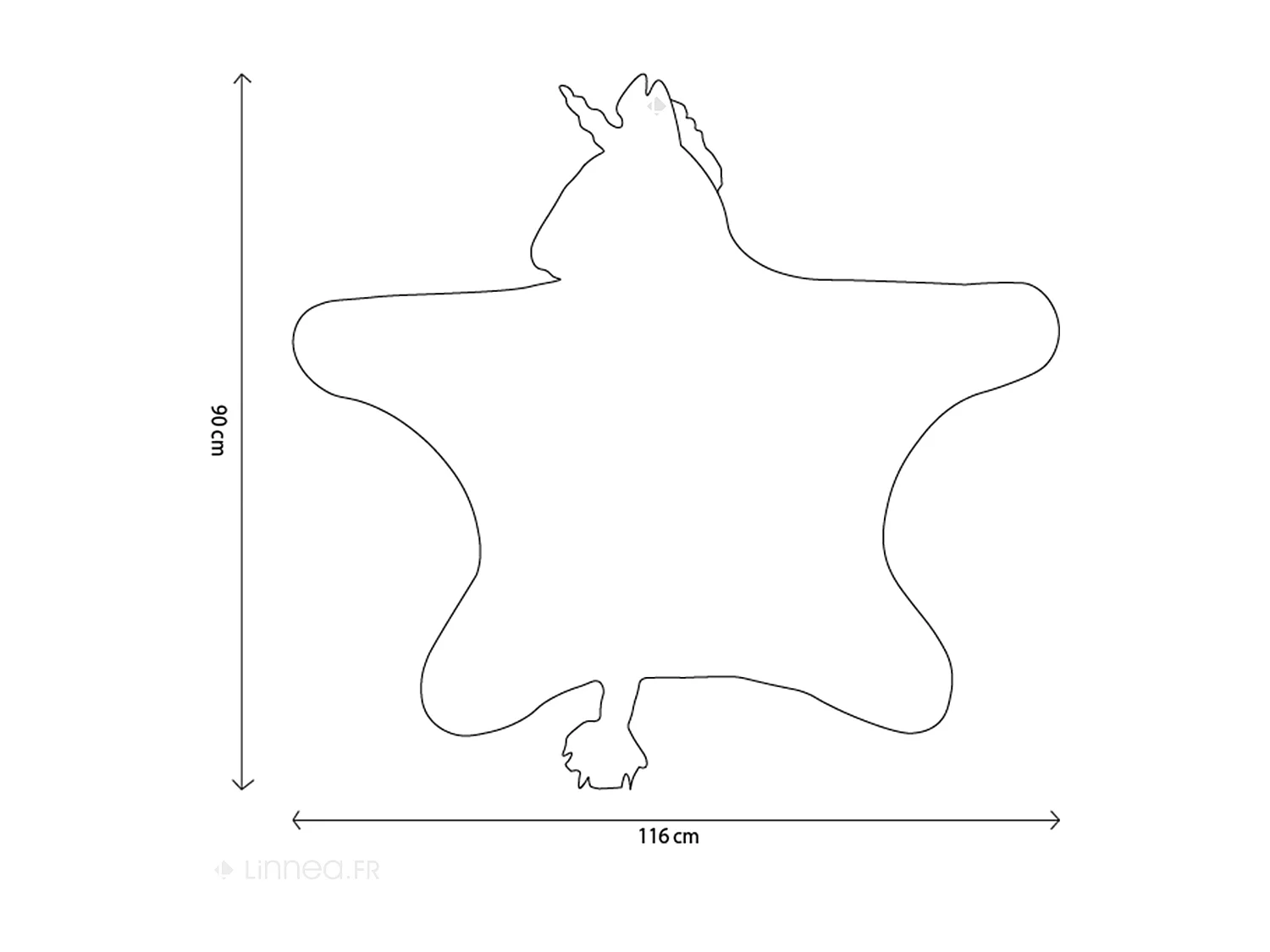 Déguisement en peluche en acrylique 90x116 cm Licorne Lilas collection Fantastique