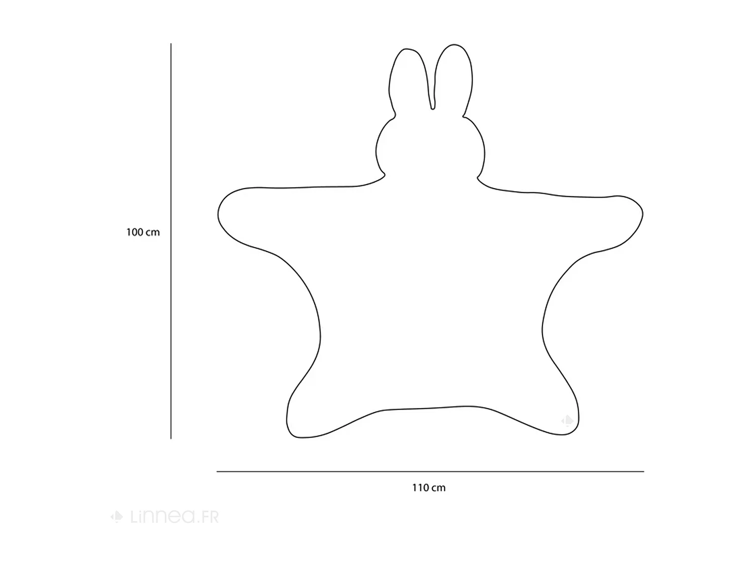 Déguisement en peluche en acrylique 100x110 cm lapin miffy blanc