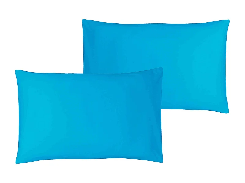 Lot de 2 taies d'oreiller bébé coton bio bleu 40x60