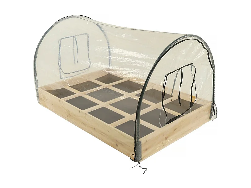 Houten moestuin vierkant 116 x 81 x 67,5 cm "Muscari" - met frame kasdek