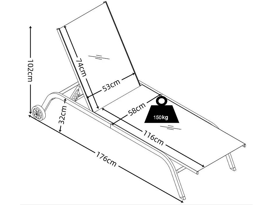 Sun lounger Sonlas Blue L. 192 x H. 32 x W. 58 cm