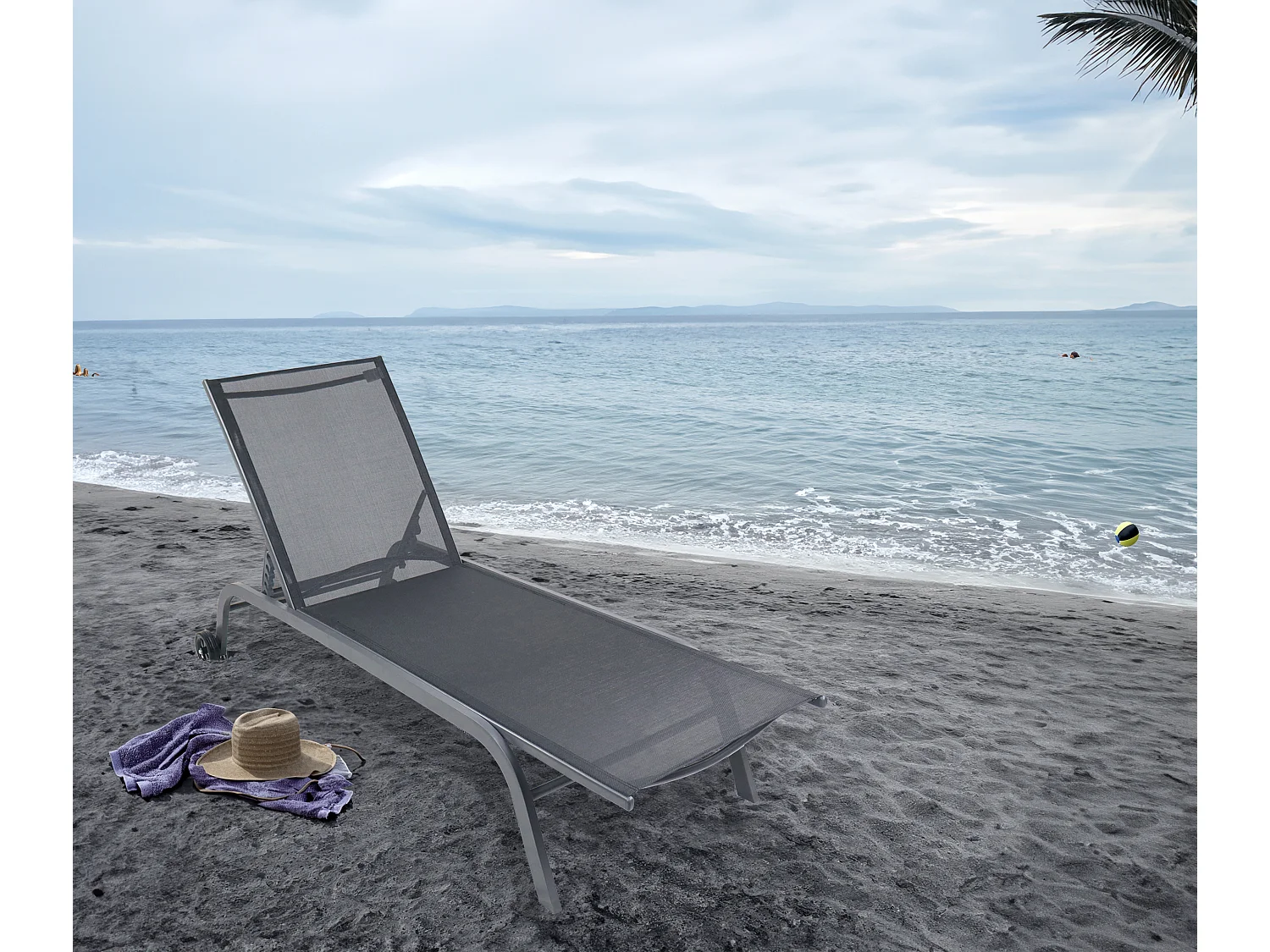 Sun lounger Sonlas Black L. 192 x H. 32 x W. 58 cm