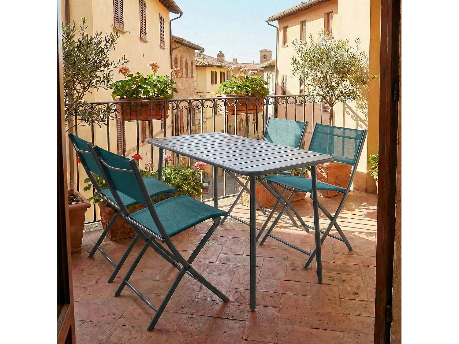 Sedia da giardino 4 pezzi Sedia pieghevole Sumila