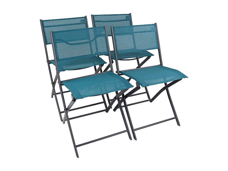 Silla de jardín de 4 piezas Silla plegable Sumila Turquesa