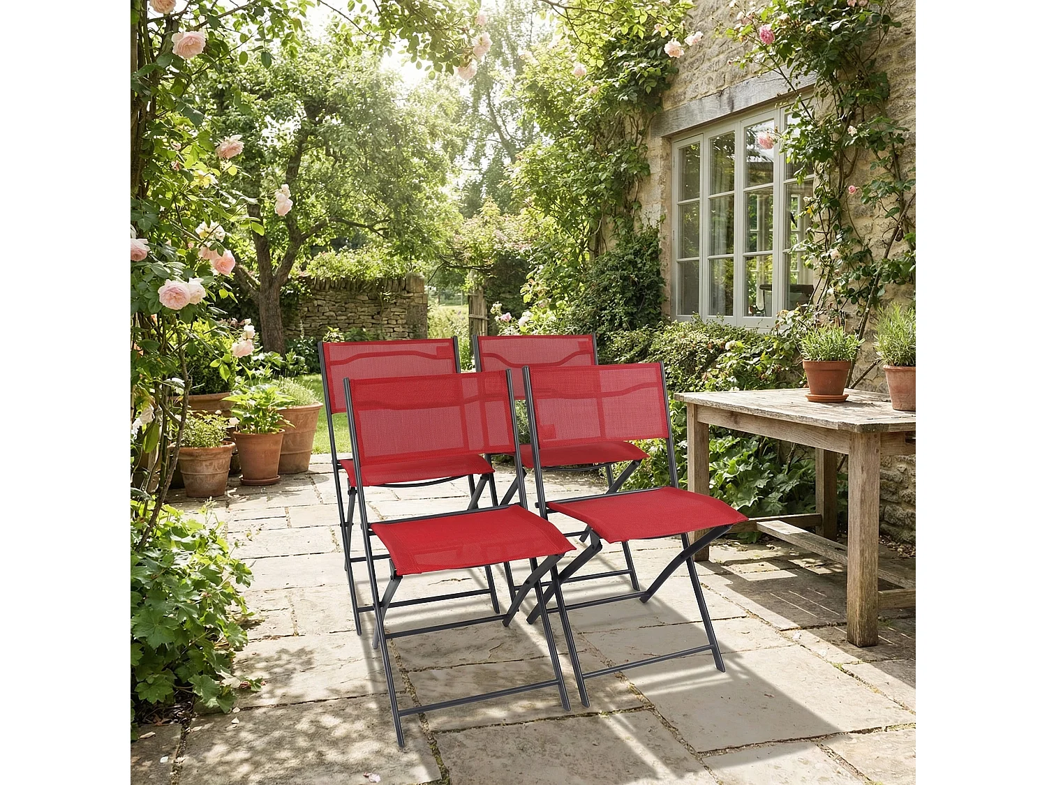 Garden chair Sumila Red H. 79 x W. 45 x D. 46 cm