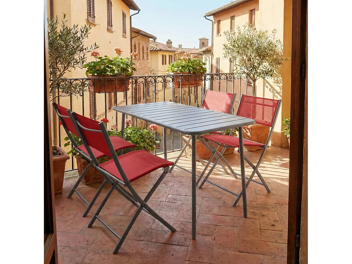 Garden chair Sumila Red H. 79 x W. 45 x D. 46 cm