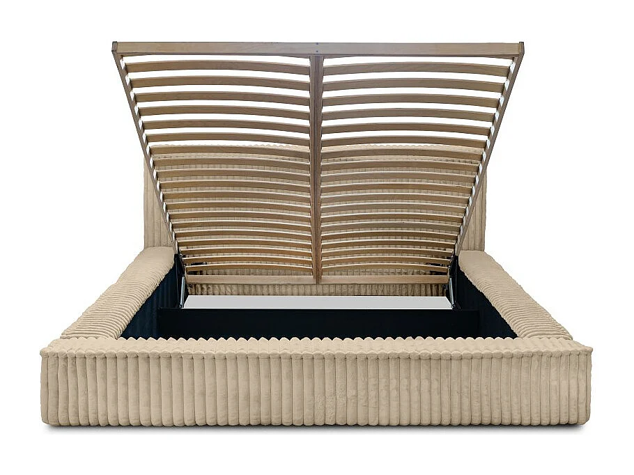 Lit coffre 180x200 coloris sable - Collection CLOUDY