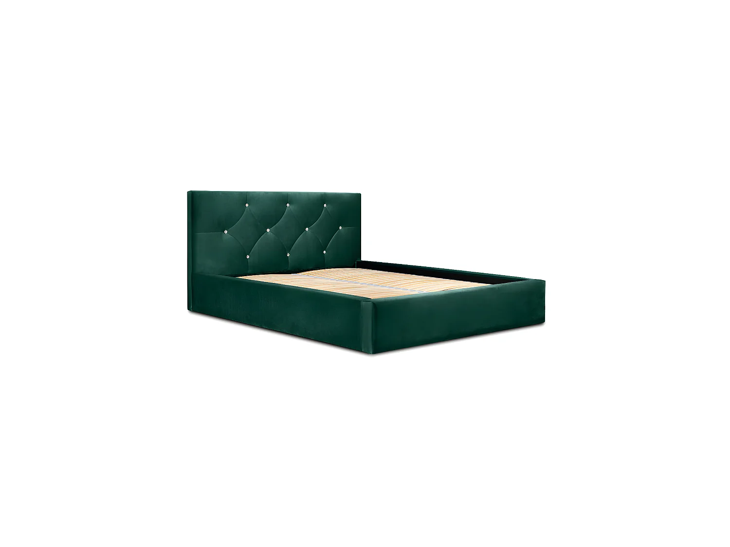 Lit coffre 140x200 coloris vert - Collection DUBAÏ