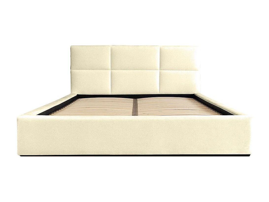 Lit coffre 180x200 coloris beige - Collection MANHATTAN