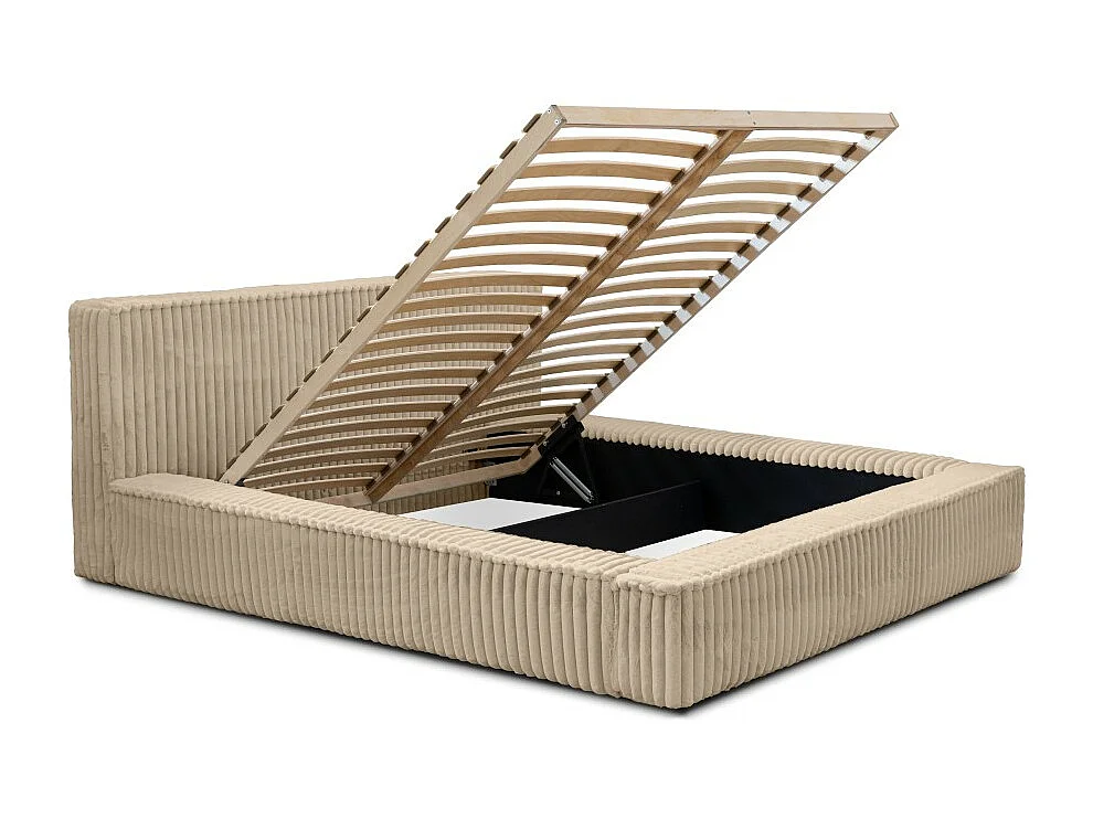 Lit coffre 160x200 coloris sable - Collection CLOUDY