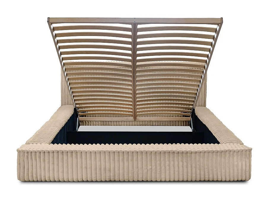 Lit coffre 160x200 coloris sable - Collection CLOUDY