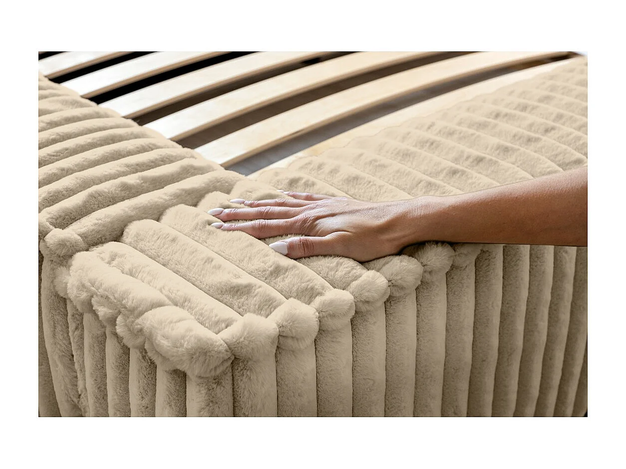 Lit coffre 160x200 coloris sable - Collection CLOUDY