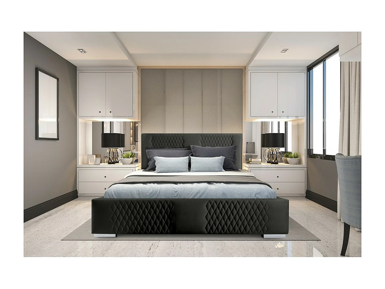 Lit coffre 160x200 coloris noir - Kollektion RITCHY