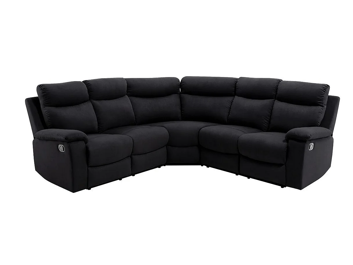Canapé d'angle relax 5 places en microfibre noir