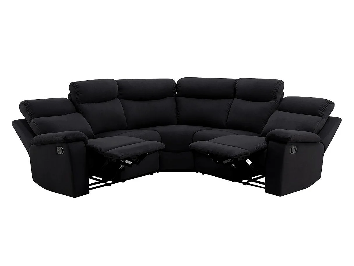 Canapé d'angle relax 5 places en microfibre noir