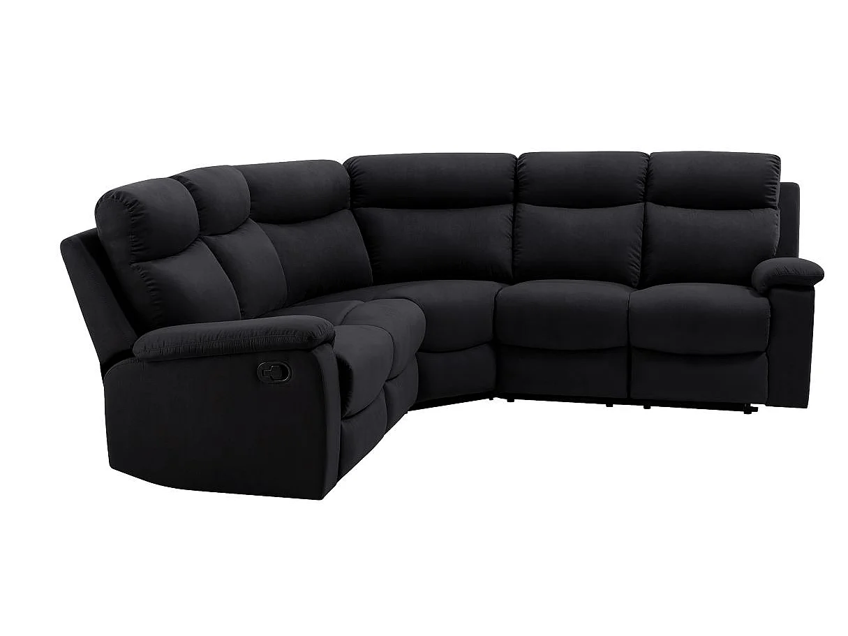 Canapé d'angle relax 5 places en microfibre noir