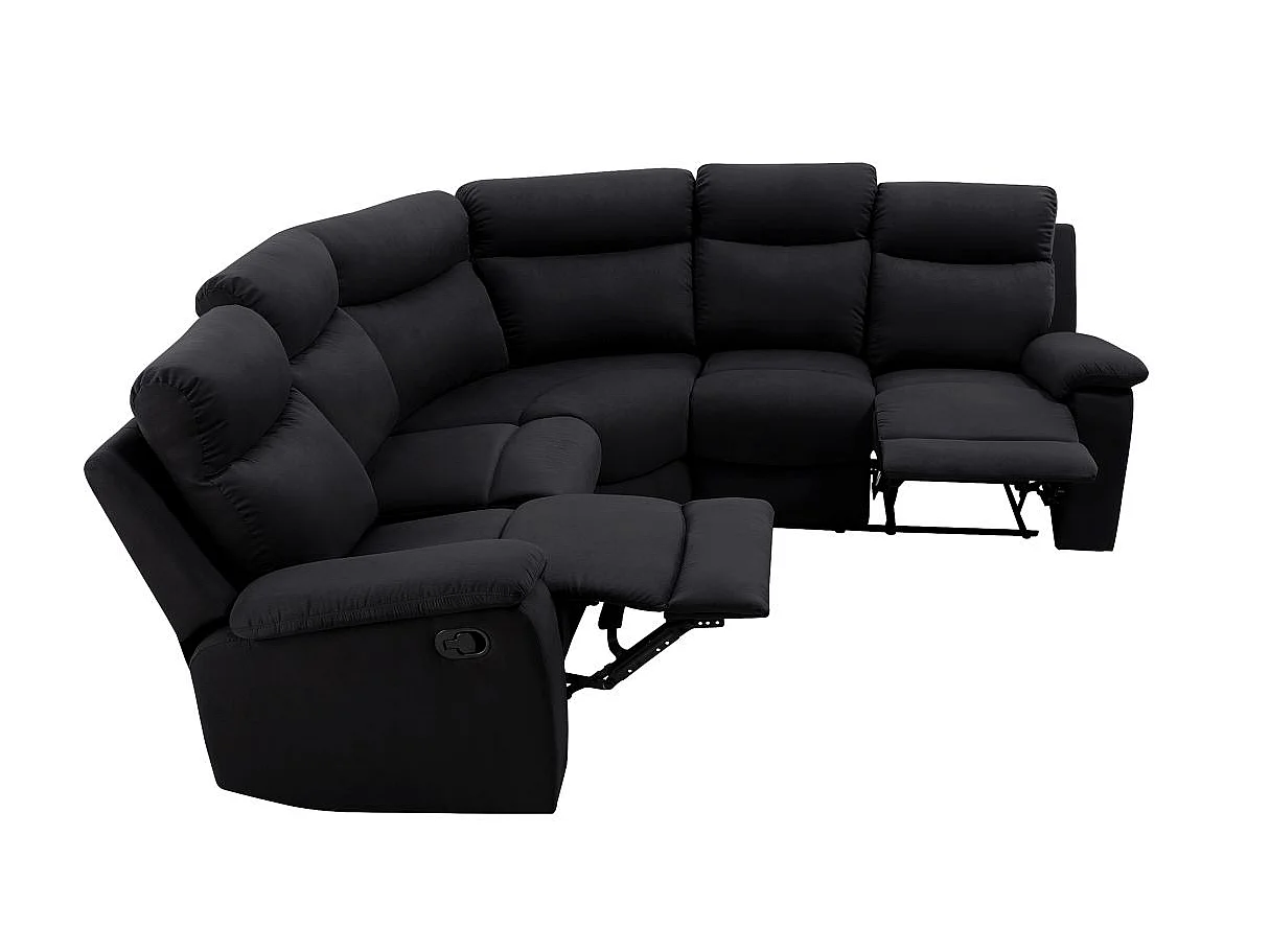 Canapé d'angle relax 5 places en microfibre noir