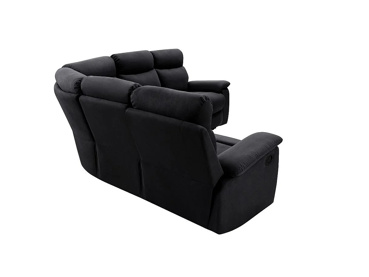 Canapé d'angle relax 5 places en microfibre noir