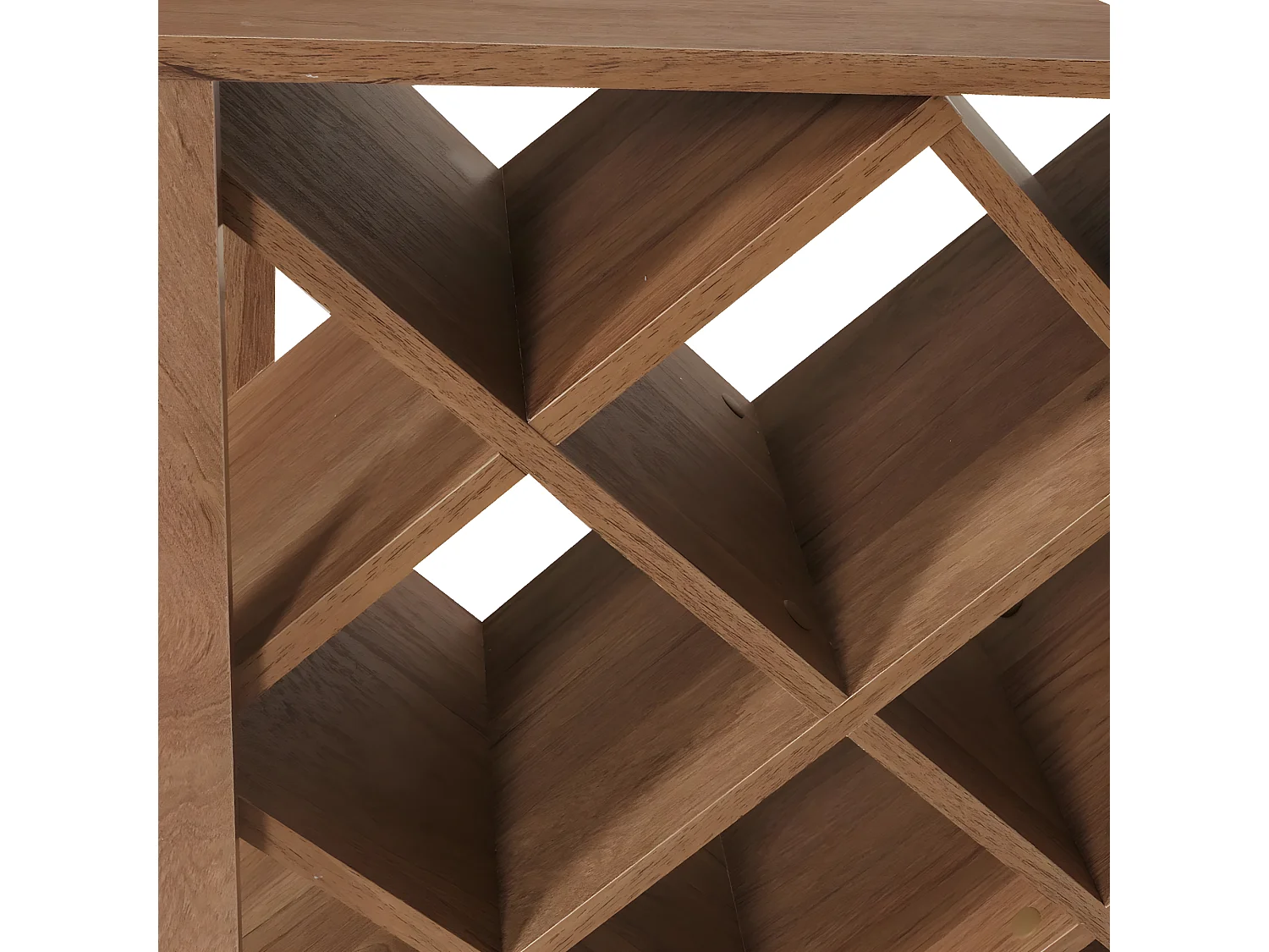 Tavolo alto da bar con cantinetta portabottiglie MCW-M45 93x120x98cm legno effetto 3D marrone